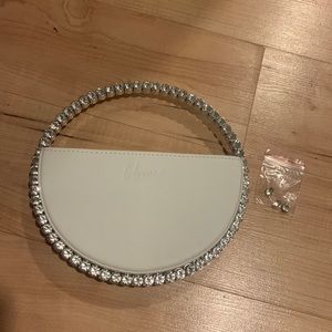 LoBonie White Crystal Clutch